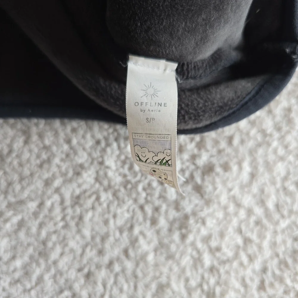 Offline By Aerie Fluff Love Quarter Snap Sherpa Jacket Black Size S - Picture 9 of 12